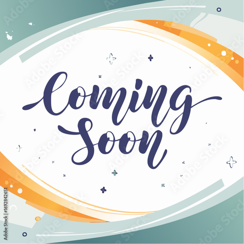Coming soon ink brush vector lettering. Promotion or announcement banner. Modern vector calligraphy.
