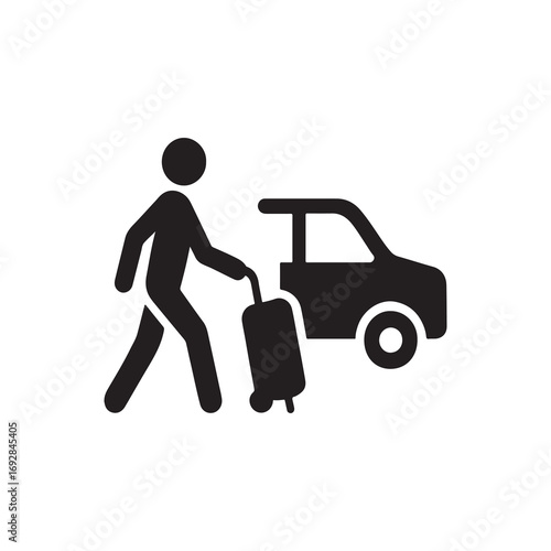 Man standing next to a car vector illustration