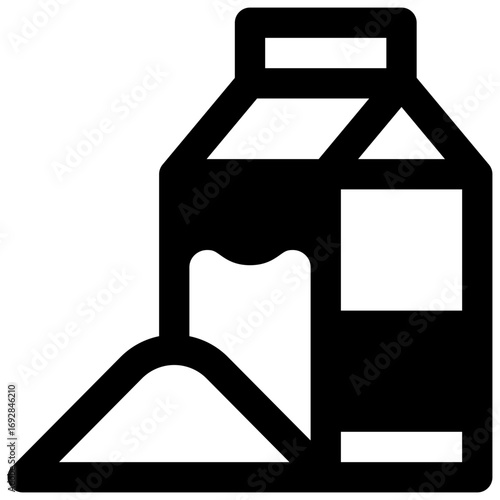 Dried milk. Outlined stroke vector icon with black-filled details.
