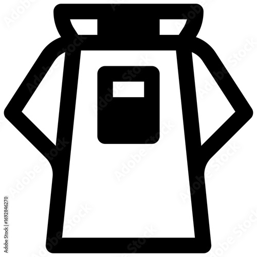Rain poncho. Outlined stroke vector icon with black-filled details.