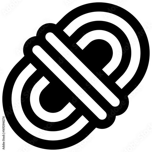Rope. Outlined stroke vector icon with black-filled details.