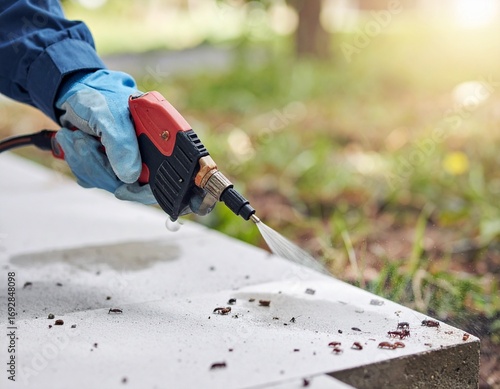 A pest control spraying bugs treatment