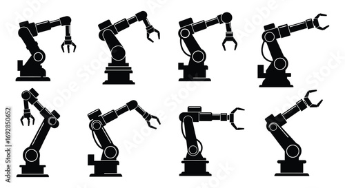 various robotic arms displayed in grid formation