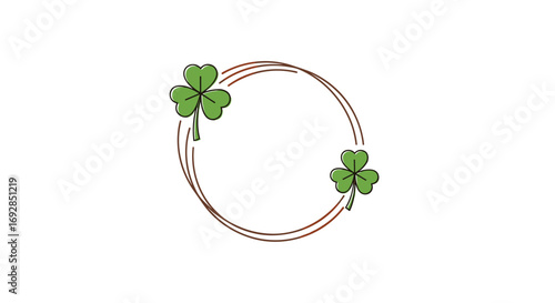 Lucky clover symbols arranged in a circular motion representing good fortune and irish heritage