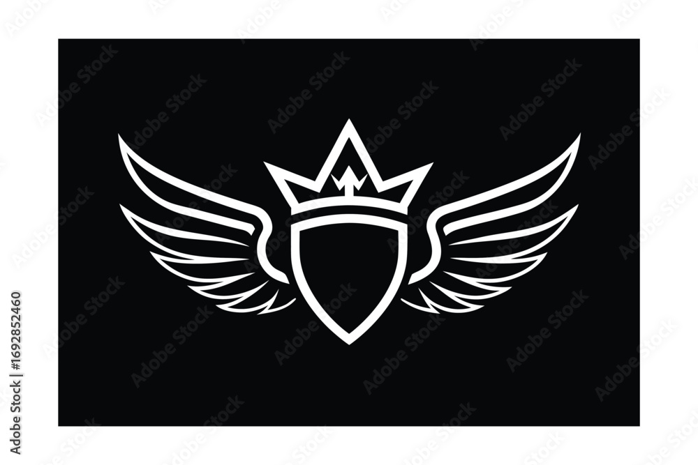 Obraz premium eagle shield with wings vector design icon