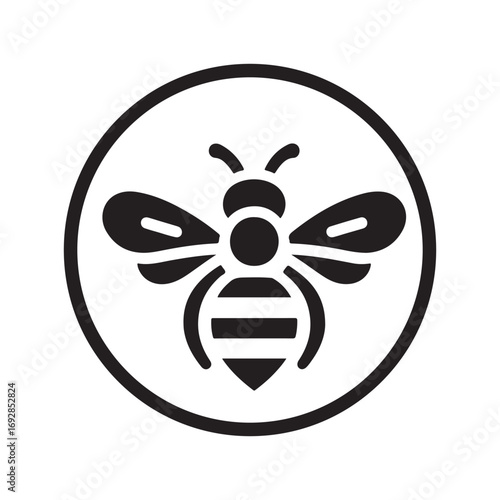 Bee vector silhouette outline logo design concept illustration