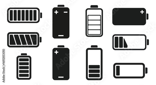 various battery icons showing different charge levels