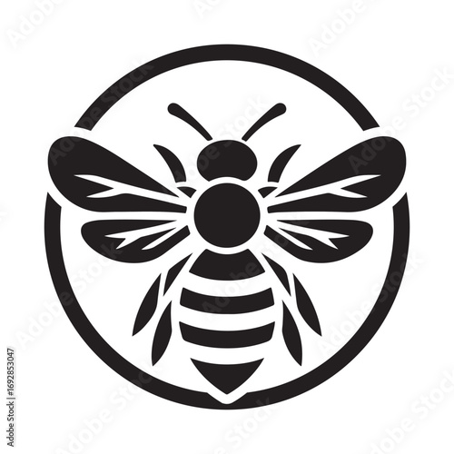 Bee vector silhouette outline logo design concept illustration