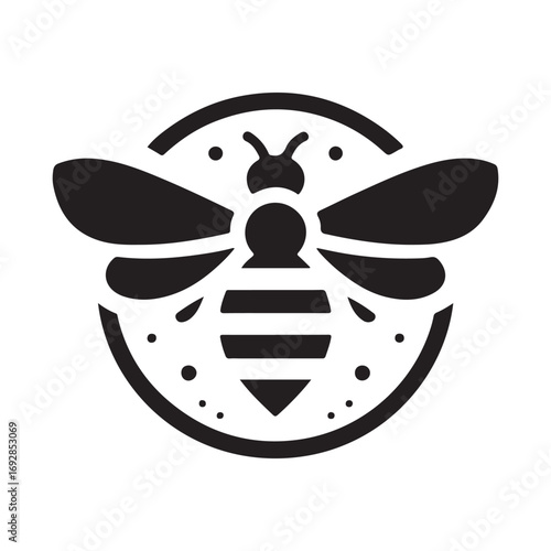Bee vector silhouette outline logo design concept illustration