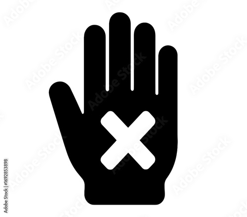 No entry symbol displayed prominently on a black background indicating restrictions or prohibitions