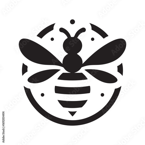 Bee vector silhouette outline logo design concept illustration