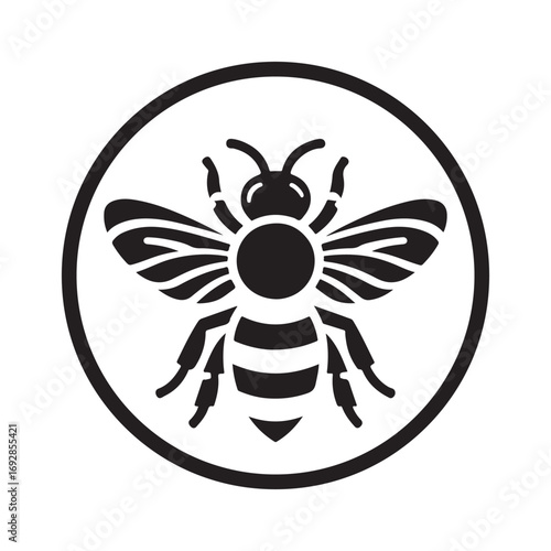 Bee vector silhouette outline logo design concept illustration