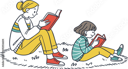 Joyful mother and child enjoy quiet reading time together on a cozy rug embracing the magic of books and storytelling