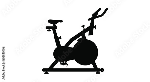 exercise bike shown in dark outline silhouette