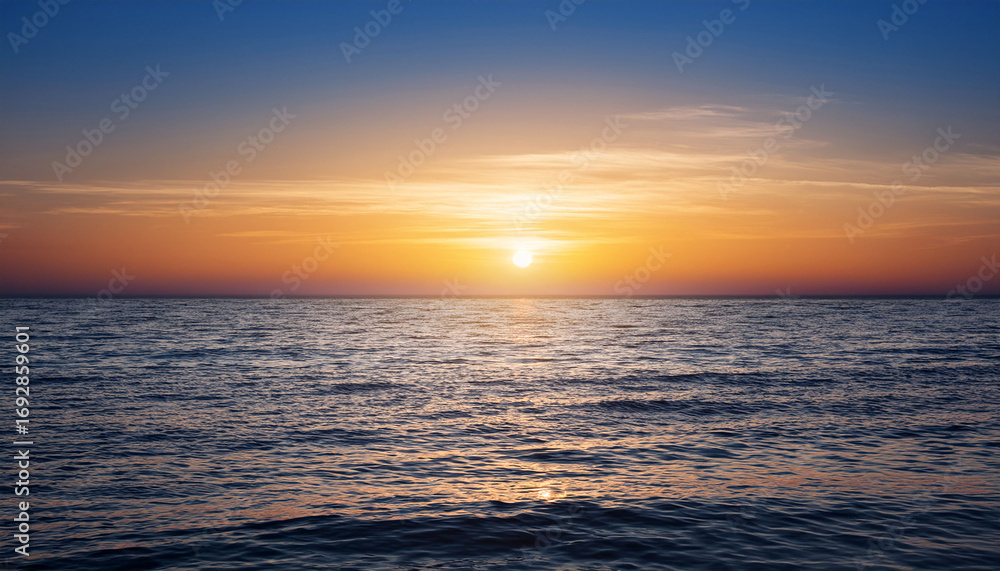 Fototapeta premium minimalist sunset over ocean with gentle waves