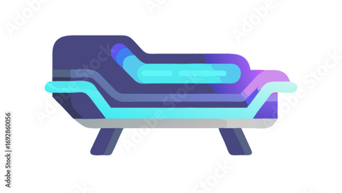 Modern abstract armchair with neon accents