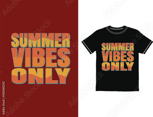 Summer vibes only minimal typography t shirt design