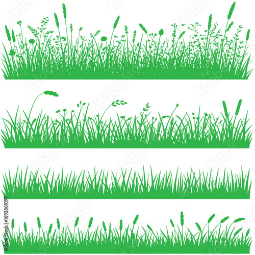 Green grass background vector illustration of nature meadow lawn field banner
