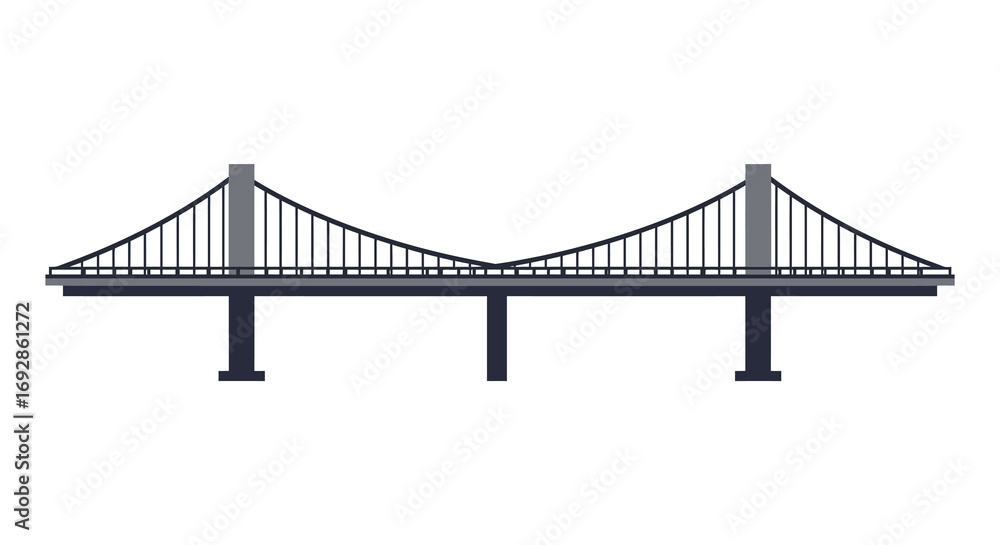 Fototapeta premium bridge over calm water with dark pillars silhouette