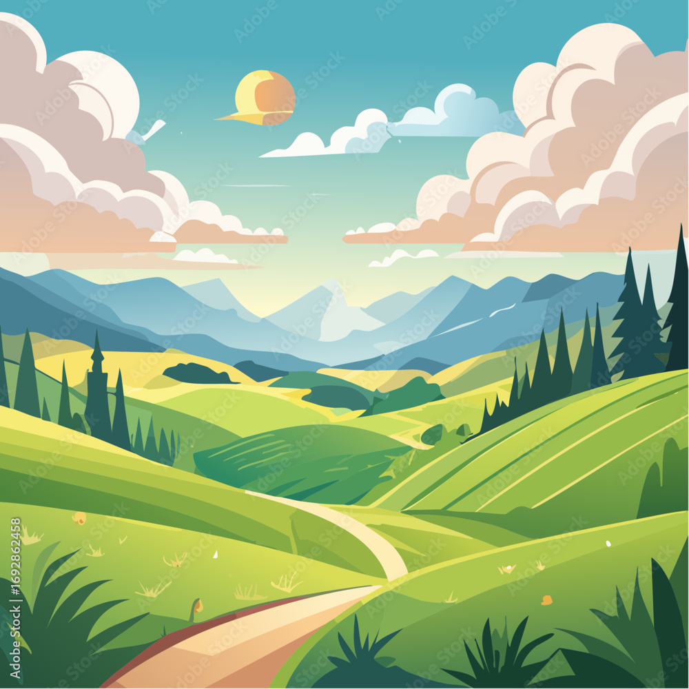 Obraz premium summer landscape with mountains