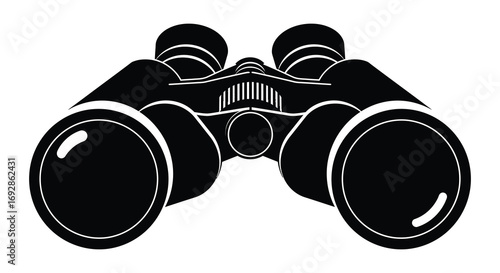 binoculars with detailed lenses and ergonomic design silhouette