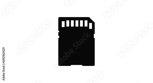 a black memory card icon depicted in silhouette