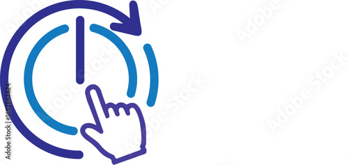 Design a dynamic and intuitive logo for TimeTap Pro, a productivity or time management application. The logo should creatively combine a clock or power icon with an arrow indicating repetition/loop an