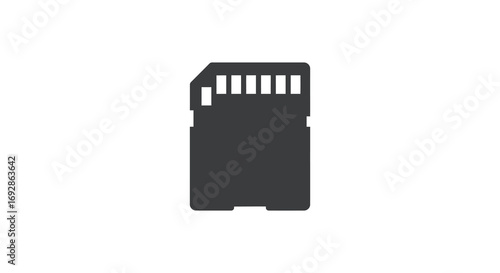 memory card icon depicted in minimalist black silhouette