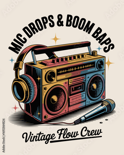 retro vintage boom box 