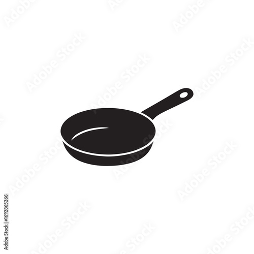 Black frying pan isolated on white background illustration
