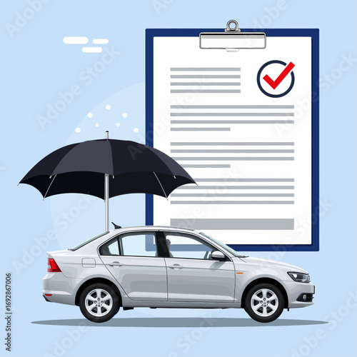 Car Insurance Document with Umbrella Protection