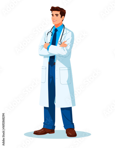 Confident Doctor Standing with Arms Crossed