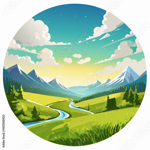 landscape with mountains