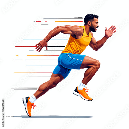 Dynamic Runner in Motion: Speed and Determination
