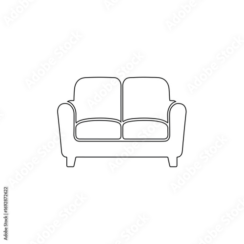 Leather armchair and sofa isolated on white background for home interior furniture design