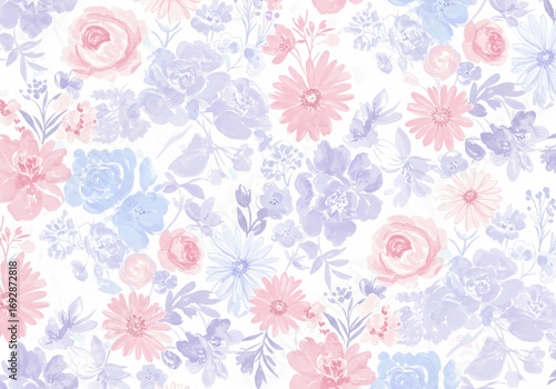 Wallpaper Mural Elegant pastel floral pattern perfect for spring designs or a delicate feminine touch for your next project Torontodigital.ca