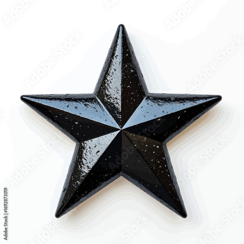 Shiny Black Star Candle Holder with Water Droplets