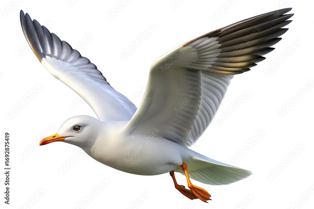Obraz premium A stunning image of a seagull in flight