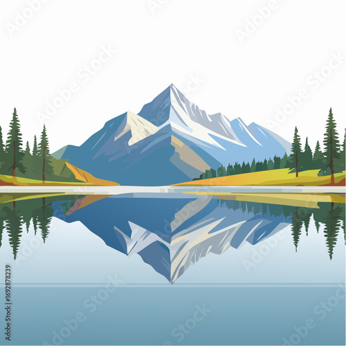 landscape with mountains and lake
