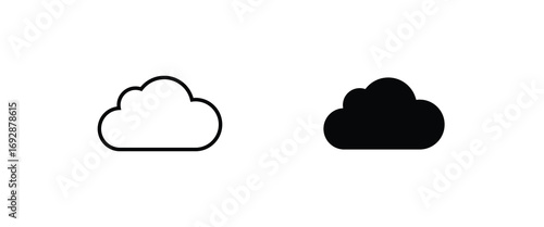 Cloud icon set. sky . weather line icons set, editable stroke isolated on white, linear vector outline illustration, symbol logo design style