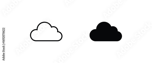 Cloud icon set. sky . weather line icons set, editable stroke isolated on white, linear vector outline illustration, symbol logo design style