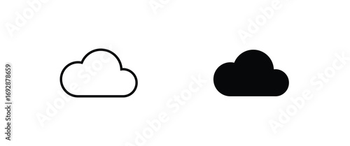 Cloud icon set. sky . weather line icons set, editable stroke isolated on white, linear vector outline illustration, symbol logo design style