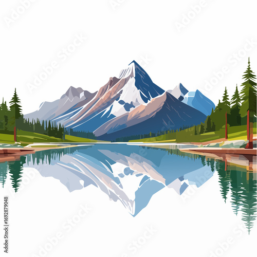 mountain landscape with lake