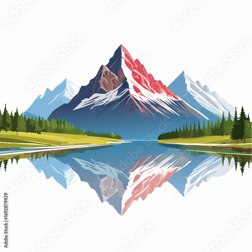 mountain landscape with lake