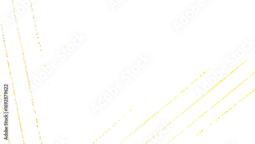 Abstract glitter border with shiny golden dust falling on clear transparent background
