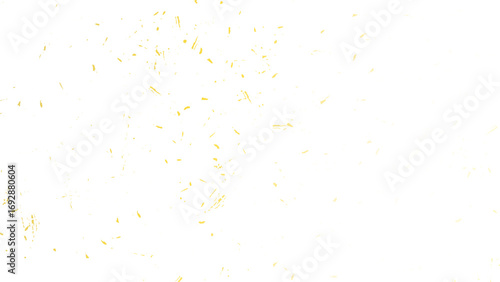 Abstract festive gold sparkle border with confetti and golden glitter particles