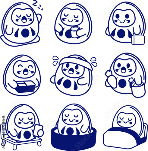 Cute DarumaLineart Bundling