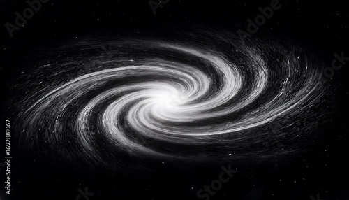 A Black And White Illustration Of A Spiral Galaxy Featuring Its Characteristic Spiral Structure And Central Nucleus