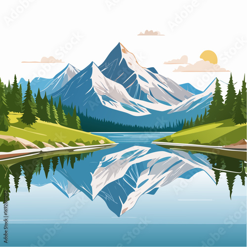 mountain landscape with trees