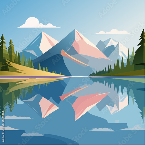 vector illustration of a mountain landscape